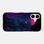 Neon Cyberpunk Robot Cityscape — Dreamframe_U8O Ed iPhone 16ケース (裏面横)