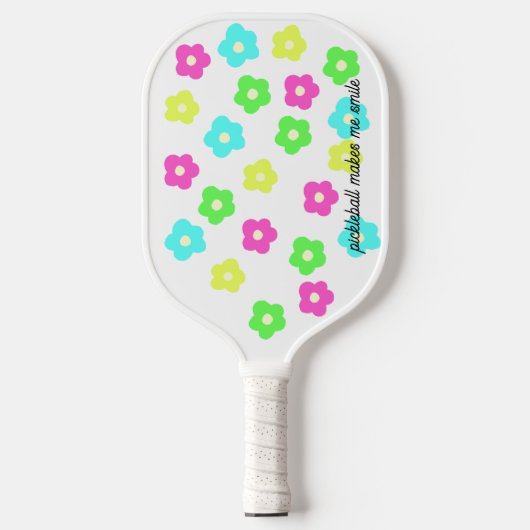 Neon Daisy Print Pickleball Paddle ピックルボールラケット (正面)