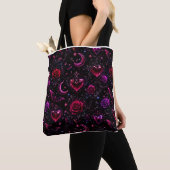 Neon Dark Love Halloween Tote Bag トートバッグ (クローズアップ)