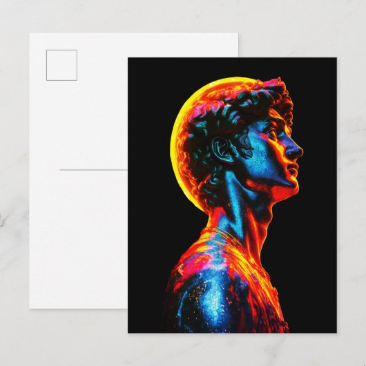 Neon David Statue  ポストカード (正面/裏面)