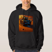 Neon Desert Tank Hoodie – Futuristic Sci-Fi Combat パーカ (正面)