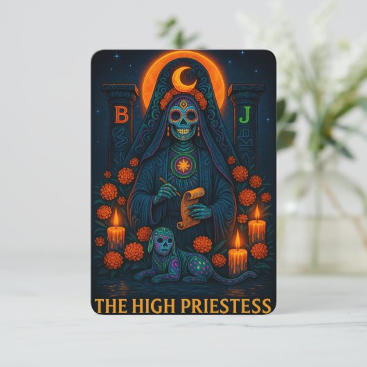 Neon Dia de los Muertes High Priestess Tarot Card (スタンド正面)