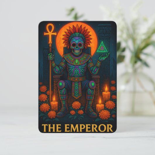 Neon Dia de los Muertos Emperor Tarot Card (スタンド正面)