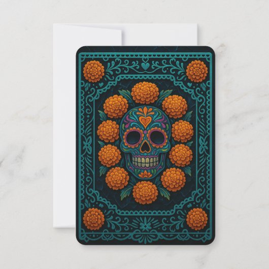 Neon Dia de los Muertos Emperor Tarot Card (裏面)
