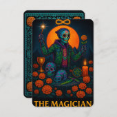 Neon Dia de los Muertos The Magician Tarot Card (正面/裏面)