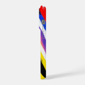 Neon Diagonal Stripe Color Clash iPhoneケース (左側面)