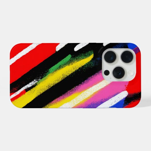 Neon Diagonal Stripe Color Clash iPhoneケース (裏面横)