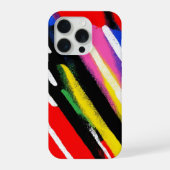Neon Diagonal Stripe Color Clash iPhoneケース (裏面)