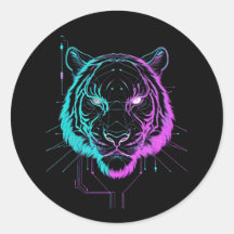 Neon digital tiger art