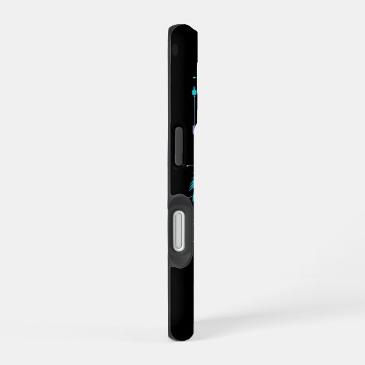 Neon digital tiger art iPhone 16ケース (右側面)