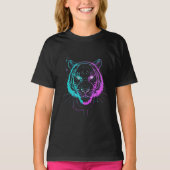 Neon digital tiger art tシャツ (正面)
