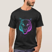 Neon digital tiger art tシャツ (正面)