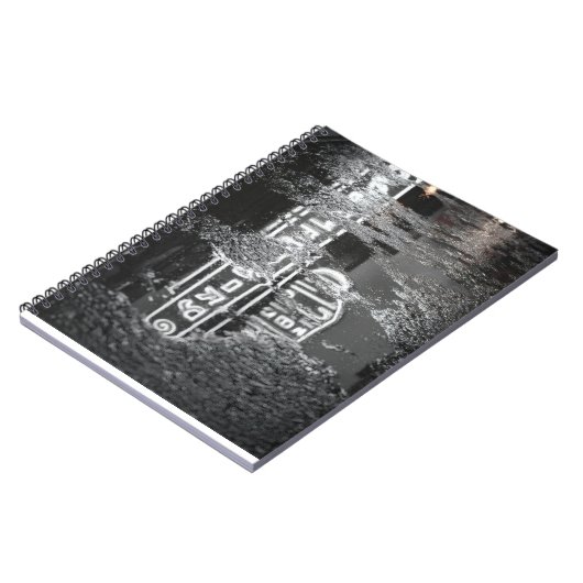 Neon Diner Reflection Rain Notebook ノートブック (左側)