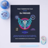 Neon DJ Music and Dance Gig Flyer チラシ (シングル)
