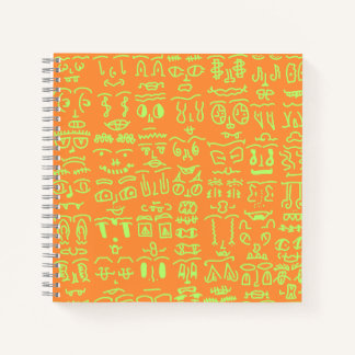 Neon Doodle Notebook – Vibrant Orange and Green Ha ノートブック