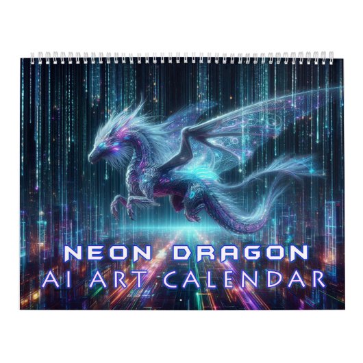 Neon Dragon AI Art カレンダー (カバー)