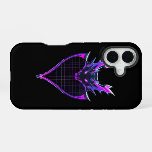 Neon dragon art iPhone 16ケース (裏面横)