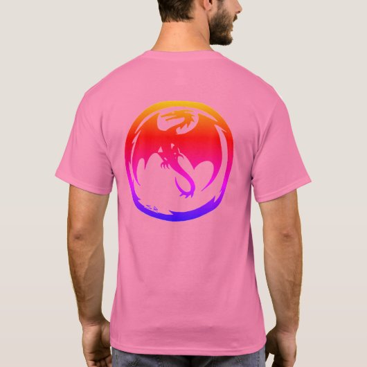 Neon Dragon men pink T-shirt back Tシャツ (裏面)