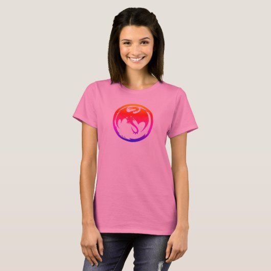 Neon Dragon women pink T-shirt Tシャツ (正面フル)