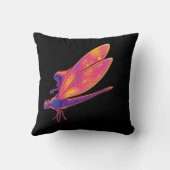 Neon Dragonfly – Aesthetic Nature Transforma クッション (裏面)