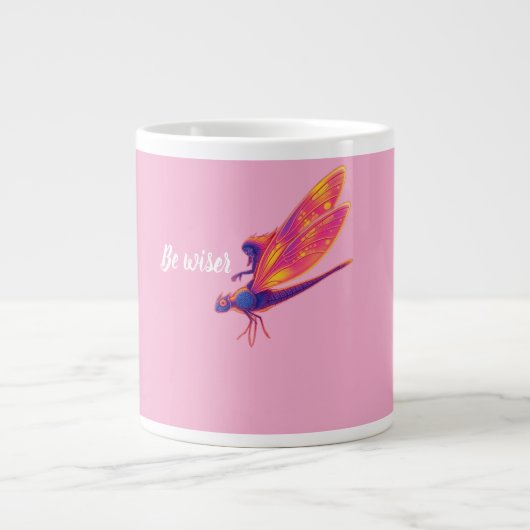 Neon Dragonfly mug– Aesthetic Nature Transforma ジャンボコーヒーマグカップ (正面)