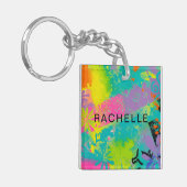 Neon Dreams Abstract キーホルダー (正面左)