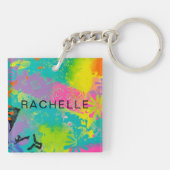Neon Dreams Abstract キーホルダー (裏面)