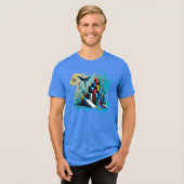 Neon Dreamscape – デジタルアートTシャツ トライブレンドＴシャツ (正面全面)