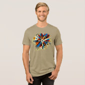 Neon Dreamscape – デジタルアートTシャツ トライブレンドＴシャツ (正面全面)