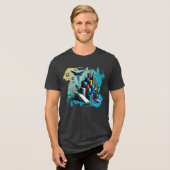 Neon Dreamscape – デジタルアートTシャツ トライブレンドＴシャツ (正面全面)