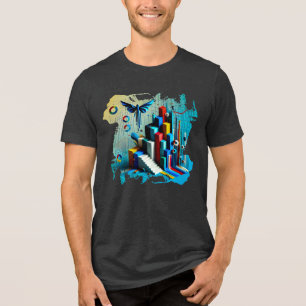Neon Dreamscape – デジタルアートTシャツ トライブレンドTシャツ