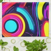 Neon Dreamscape Art キッチンタオル (折り畳み)