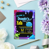 Neon Drip Slime Birthday Party Invitation Kids アクリル招待状 (インサイチュ (ウェディング))