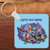 Neon Drive Keychain: Mother & Son Skate Gift キーホルダー (正面)
