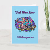 Neon Drive Mother’s Day Card: Cool Mom & Son Art カード (正面)