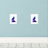 Neon Eagle on Glowing Rock – Cyberpunk Style (ウッドフロア)