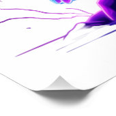 Neon Eagle on Glowing Rock – Cyberpunk Style ポスター (コーナー)