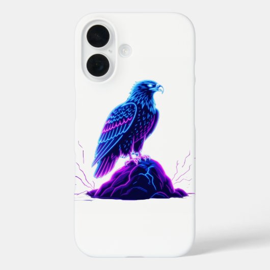 Neon Eagle on Glowing Rock – Cyberpunk Style Case-Mate iPhoneケース (裏面)