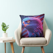 Neon Eagle with American Flag – Futuristic Patriot クッション (椅子)