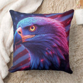 Neon Eagle with American Flag – Futuristic Patriot クッション (ブランケット)