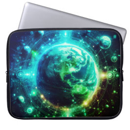 Neon Earth and Her Siblings on 15" Electronics Bag ラップトップスリーブ
