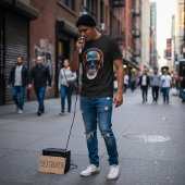 Neon Echo: Synthwave Gamer Skull Graphic Tシャツ