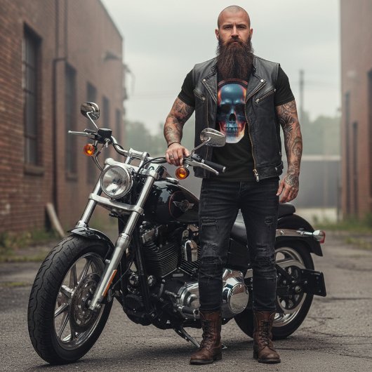 Neon Echo: Synthwave Gamer Skull Graphic Tシャツ