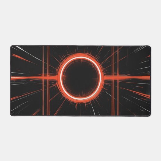 Neon Eclipse in a Digital Grid デスクマット (正面)