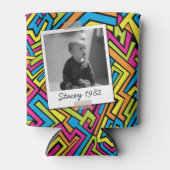 Neon Eighties 80's Retro 40th Birthday Photo 缶クーラー (正面)