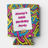 Neon Eighties 80's Retro 40th Birthday Photo 缶クーラー (裏面)