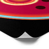 Neon Electric Guitar Retro 80s Rock Music ポスター (角)