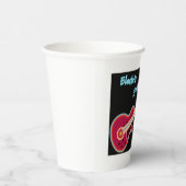 Neon Electric Guitar Retro 80s Rock Music 紙コップ (右)