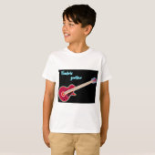 Neon Electric Guitar Retro 80s Rock Music Tシャツ (正面フル)