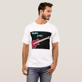 Neon Electric Guitar Retro 80s Rock Music Tシャツ (正面フル)